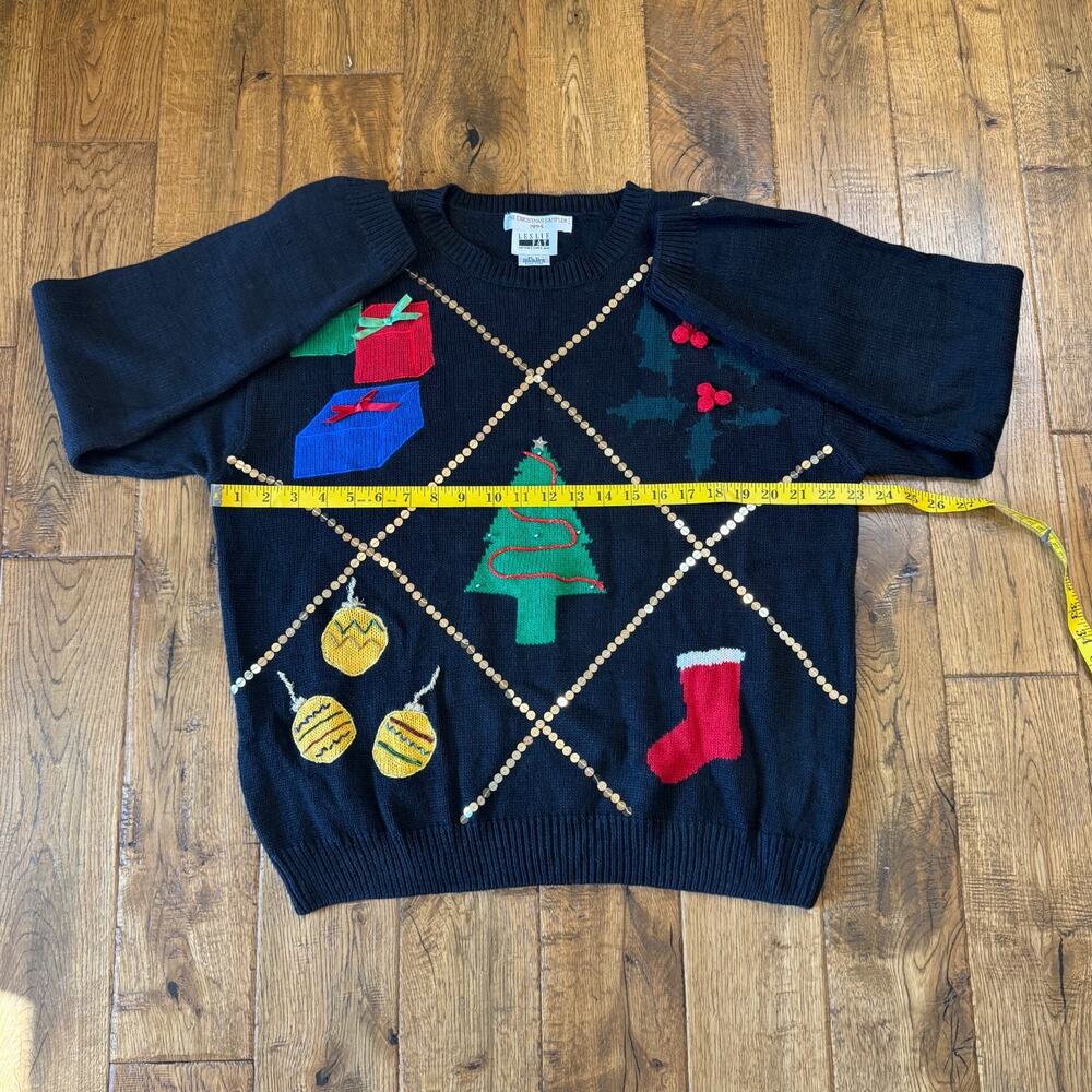 VTG Leslie Fay The Christmas Sampler 1994 Sweater Novelty Knit Womens Sz XL - Picture 4 of 7